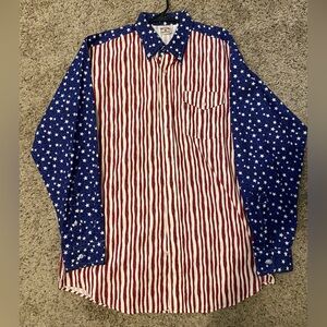 American flag Western Frontier button up never worn.
